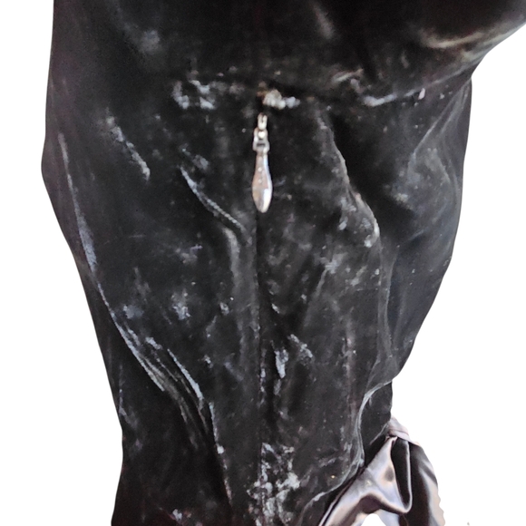 Dorothy Bullit Vtg Black Velvet Dress With Back Bow Sz 12 Whimsygoth Witchy Glam - Picture 5 of 14